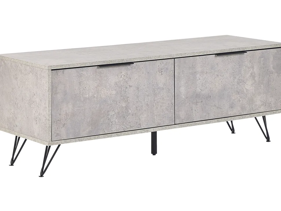 Movel De Tv Com 2 Portas Em Efeito De Betao Cinzento Halston