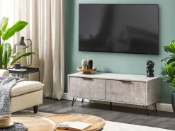 Movel De Tv Com 2 Portas Em Efeito De Betao Cinzento Halston