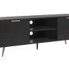 Movel De Tv Com 2 Portas E 2 Prateleiras Preto Indio