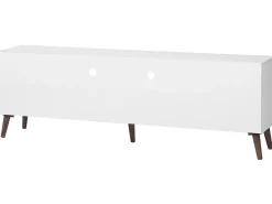 Movel De Tv Com 2 Portas E 4 Prateleiras Em Madeira Branca E Escura Alloa