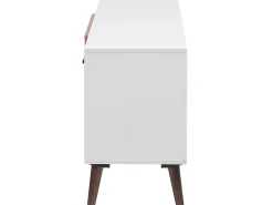 Movel De Tv Com 2 Portas E 4 Prateleiras Em Madeira Branca E Escura Alloa