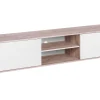 Movel De Tv Com 2 Portas E 2 Prateleiras Em Madeira Clara E Branco Lincoln