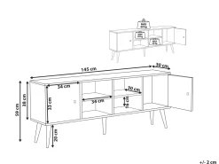 Movel De Tv Com 2 Portas E 4 Prateleiras Em Madeira Clara Chandler