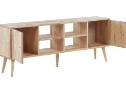 Movel De Tv Com 2 Portas E 4 Prateleiras Em Madeira Clara Chandler