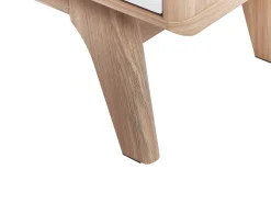 Movel De Tv Com 4 Prateleiras Em Cor De Madeira Clara E Branca Buffalo