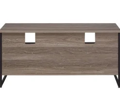 Movel De Tv Com 4 Prateleiras Em Madeira Taupe E Preto Carlisle