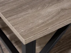 Movel De Tv Com 4 Prateleiras Em Madeira Taupe E Preto Carlisle