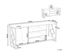 Movel De Tv Com 5 Prateleiras Em Madeira Escura E Preto Forres