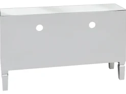 Movel De Tv Espelhado Com 2 Gavetas E 1 Prateleira Prateado Nicea