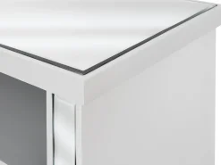 Movel De Tv Espelhado Com 2 Gavetas E 1 Prateleira Prateado Nicea