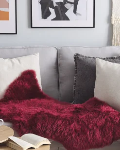 Pele De Ovelha Vermelho Escuro Uluru