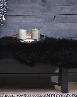 Pele Sintetica De Ovelha Preta Mungo