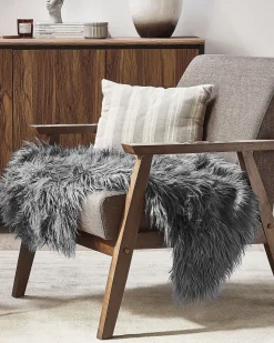 Pele Sintetica De Ovelha Cinzenta Mungo