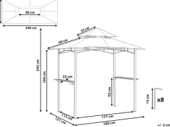 Pergula De Jardim Creme 240 X 148 Cm Naro