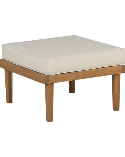 Poltrona De Jardim Com Repousa-Pes Em Madeira De Acacia Creme Baratti