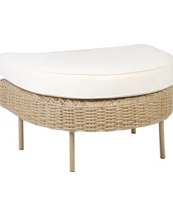 Poltrona De Jardim Em Rattan Com Repousa-Pes Cor Natural Arcille