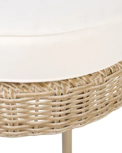 Poltrona De Jardim Em Rattan Com Repousa-Pes Cor Natural Arcille