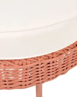 Poltrona De Jardim Em Rattan Com Repousa-Pes Rosa Arcille