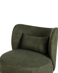 Poltrona Em Tecido Boucle Verde Escuro Otsby