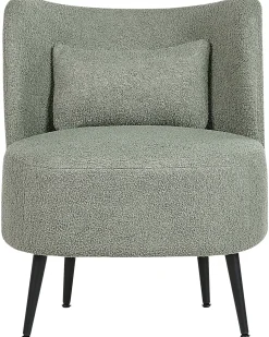 Poltrona Em Tecido Boucle Verde Claro Otsby