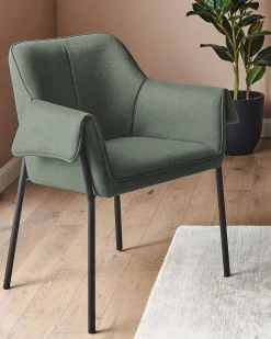 Poltrona Em Tecido Verde Escuro Arla