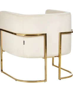 Poltrona Em Veludo Creme Sirkka