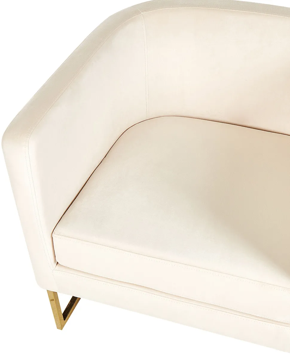 Poltrona Em Veludo Creme Sirkka