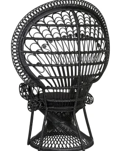 Poltrona Pavao De Rattan Preta Emmanuelle