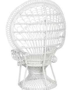 Poltrona Pavao De Rattan Branca Emmanuelle