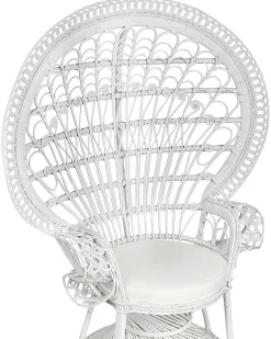 Poltrona Pavao De Rattan Branca Emmanuelle