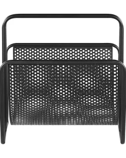 Porta Revistas Em Metal Preto Bela