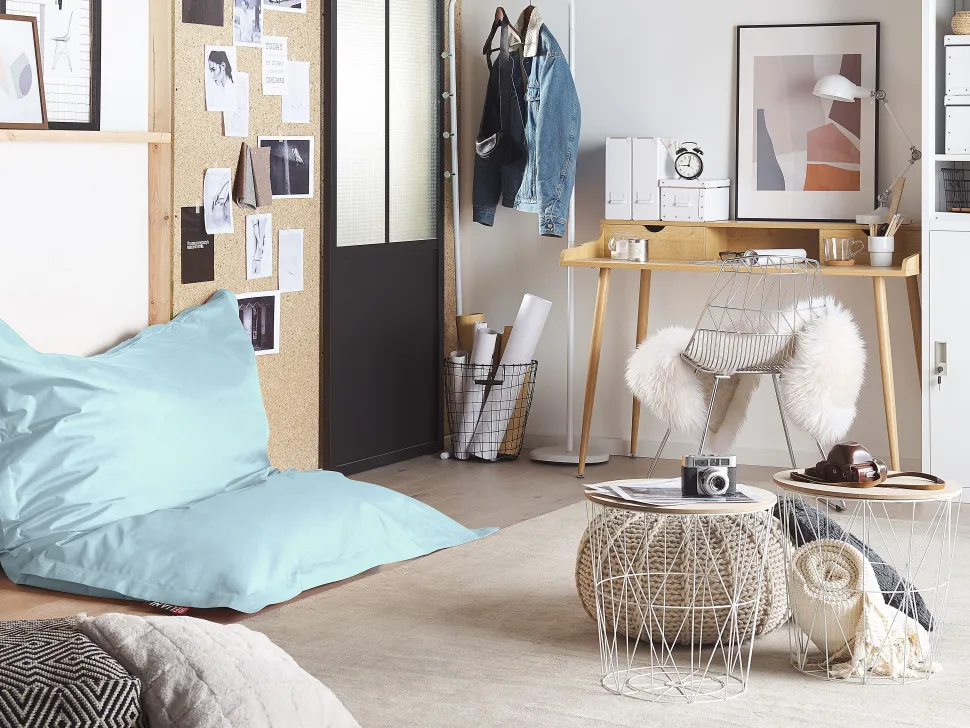 Pufe Almofada Azul Claro 140 X 180 Cm Fuzzy