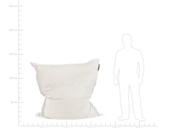 Pufe Almofada Branco E Creme 140 X 180 Cm Fuzzy