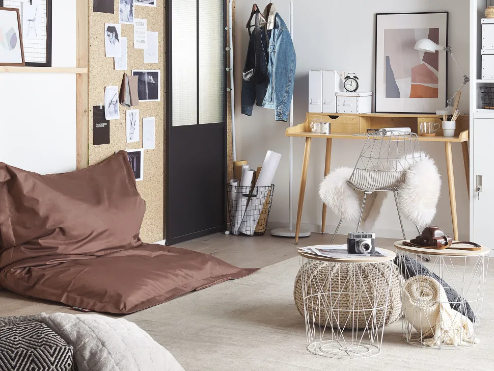 Pufe Almofada Castanho 140 X 180 Cm Fuzzy