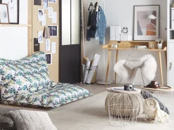 Pufe Almofada Com Padrao De Flores Multicolor 140 X 180 Cm Fuzzy