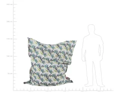 Pufe Almofada Com Padrao De Flores Multicolor 140 X 180 Cm Fuzzy