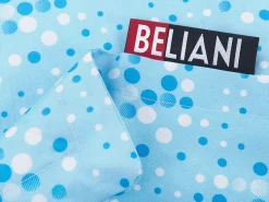 Pufe Almofada Com Padrao Bolas Azul E Branco 140 X 180 Cm Fuzzy