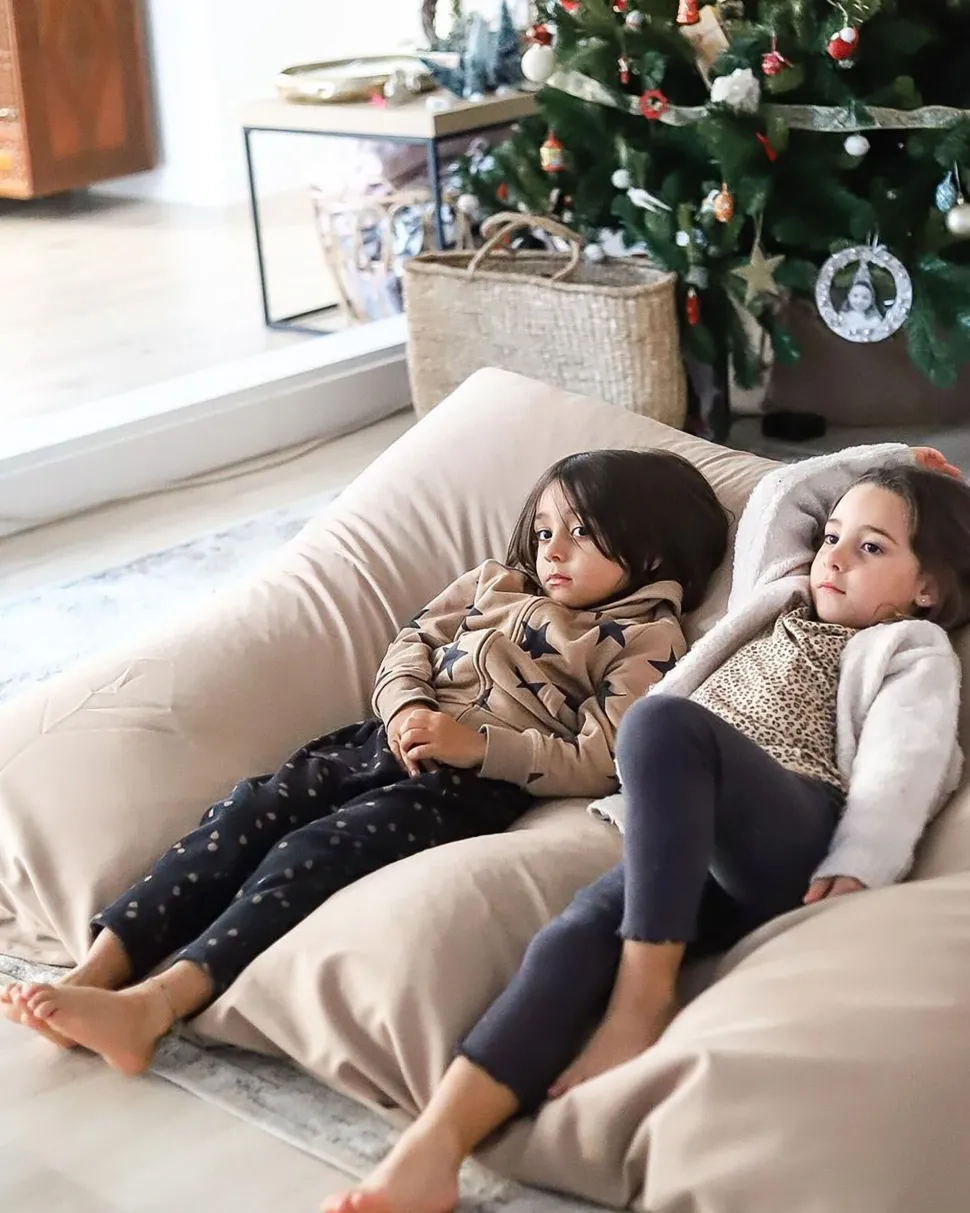 Pufe Almofada Cor De Areia 140 X 180 Cm Fuzzy