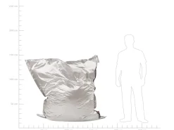 Pufe Almofada Prateado 140 X 180 Cm Fuzzy