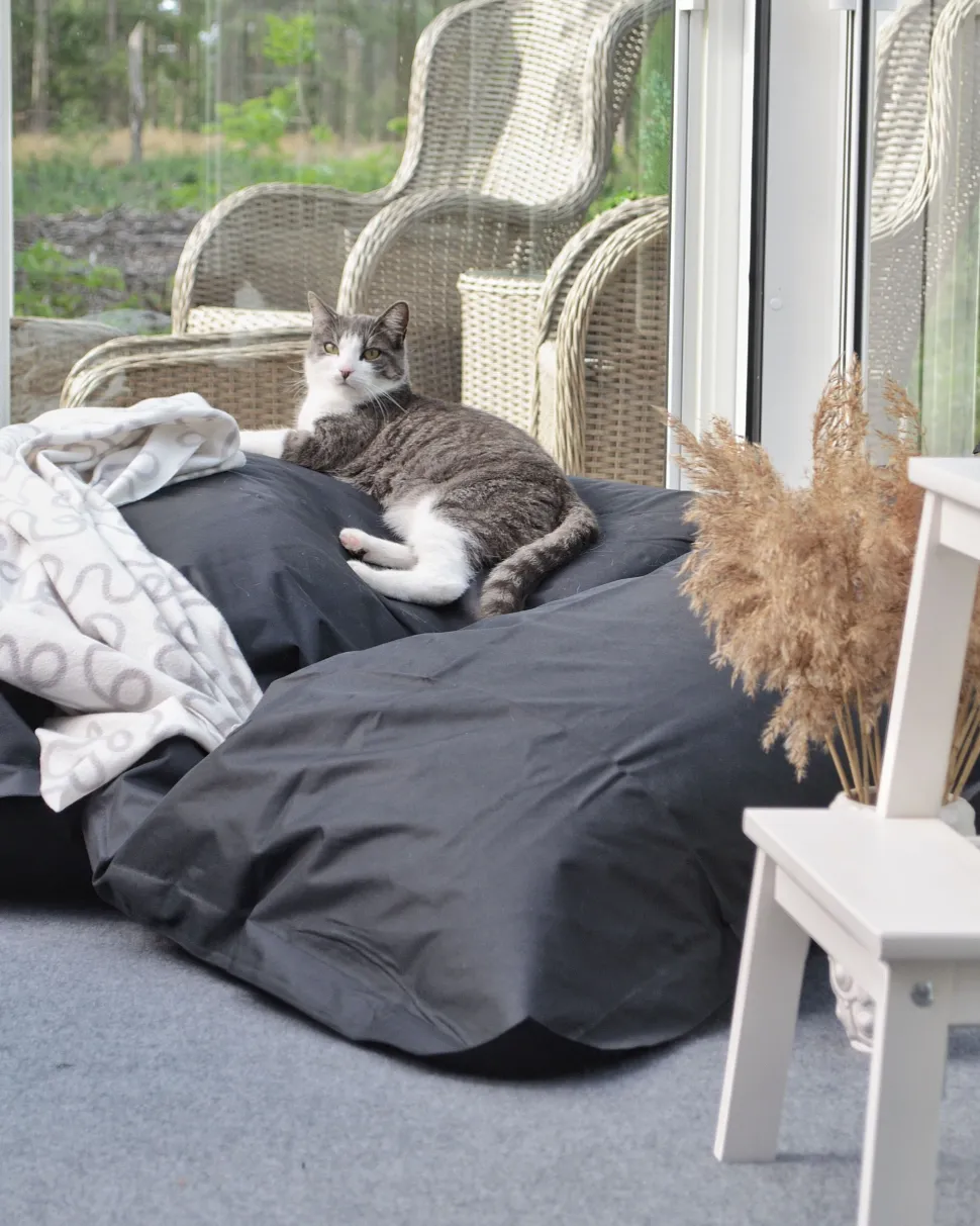 Pufe Almofada Preto 140 X 180 Cm Fuzzy