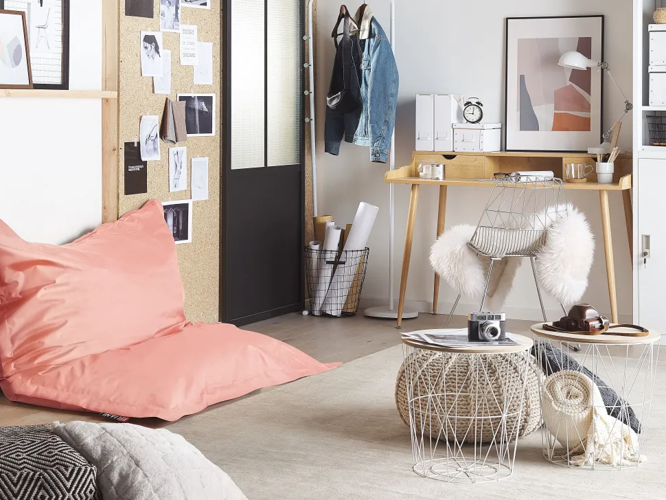 Pufe Almofada Rosa Claro 140 X 180 Cm Fuzzy