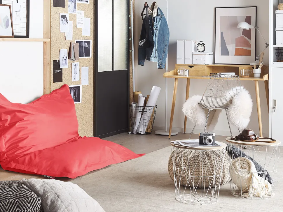 Pufe Almofada Vermelho 140 X 180 Cm Fuzzy