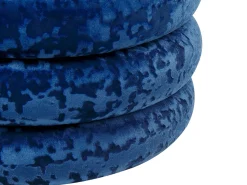 Pufe Com Arrumação Em Veludo Azul Marinho 45 Cm Brewton