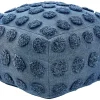 Pufe De Algodao Azul 50 X 50 X 35 Cm Vishvi