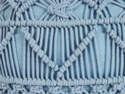 Pufe Em Algodao Macrame Azul 40 X 40 Cm Kayseri