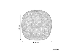 Pufe Em Algodao Macrame Laranja 40 X 40 Cm Berkane