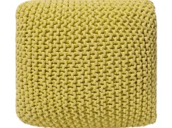 Pufe Em Tricot Amarelo 50 X 50 X 31 Cm Conrad