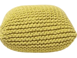 Pufe Em Tricot Amarelo 50 X 50 X 31 Cm Conrad