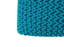 Pufe Em Tricot Azul Escuro 50 X 50 X 31 Cm Conrad