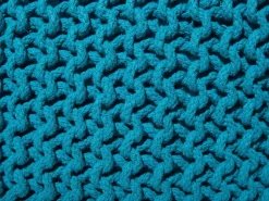 Pufe Em Tricot Azul Escuro 50 X 50 X 31 Cm Conrad